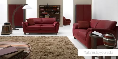 Salas de estar sofa vermelho