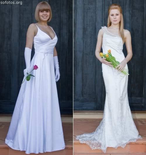 Dois vestidos de noiva com alças