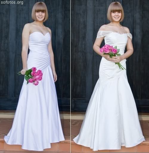 Dois vestidos de noiva tomara que caia