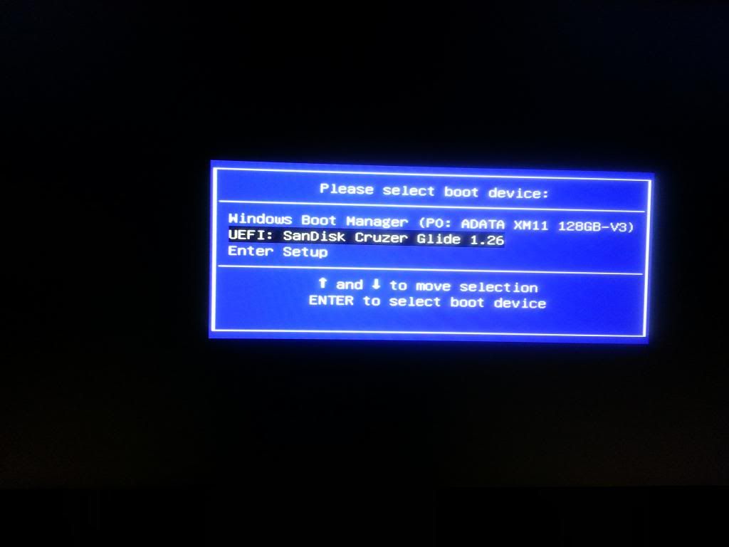 asus zenbook cannot boot from usb