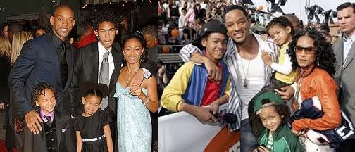 Will Smith with wife and children