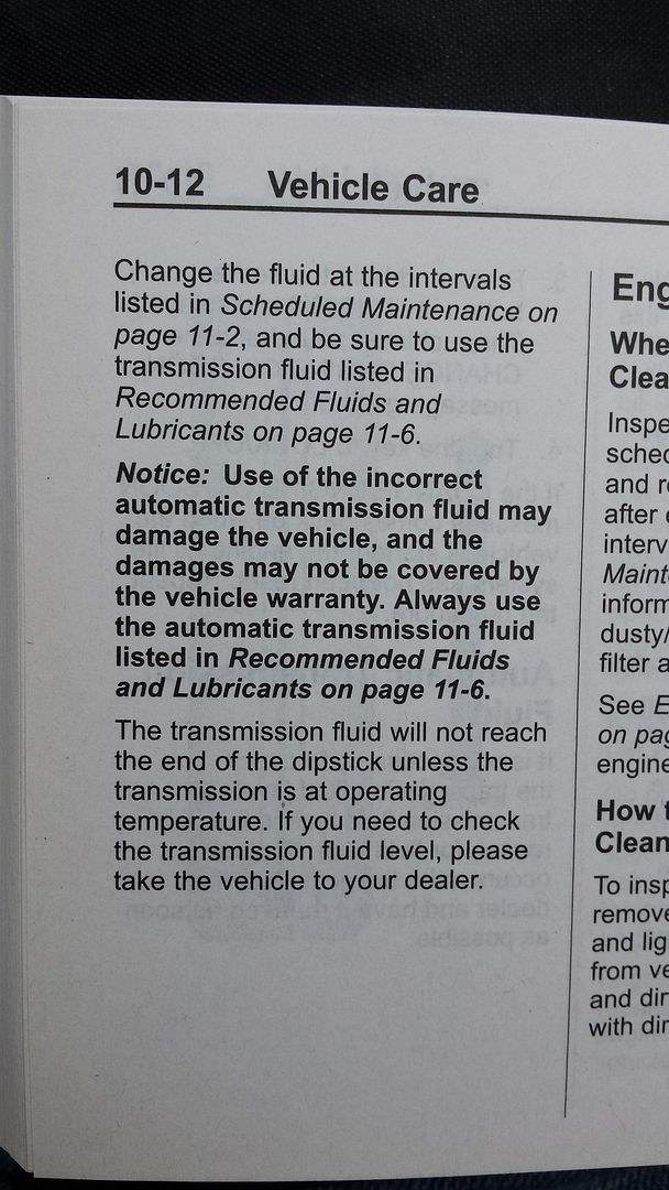 checking tranny fluid Buick Enclave Online Community