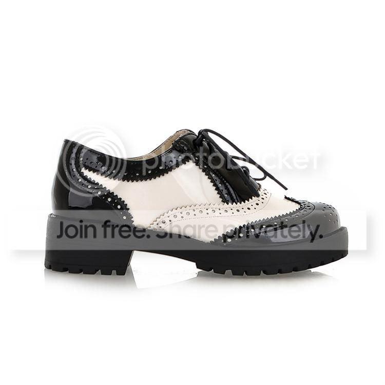 Fashion Big Size UK 2UK 8 Women's Retro England Creeper Oxfords Lace