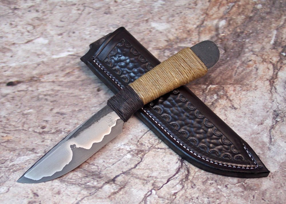 San Mai Wrapped Handle with Leather Sheath. | BladeForums.com