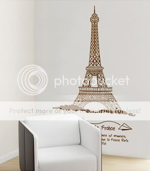 Wall Decal Art Mural Decor Sticker Paris Eiffel Tower Big Room TV 