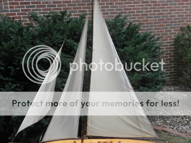   American Handcrafted Boat Model Marblehead On Brass Base C. 1920