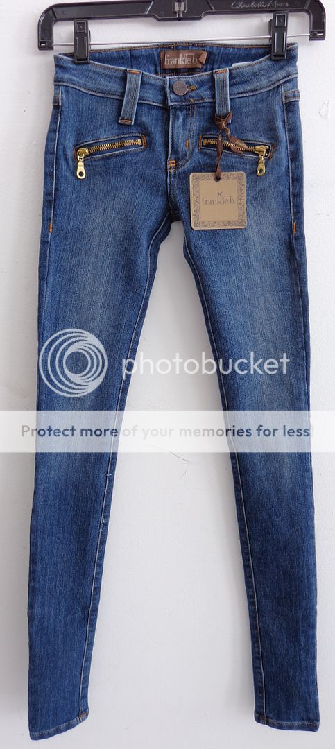 Frankie B Zip Heart Ultra Skinny Jeans in Venus Blue Wash Size 23