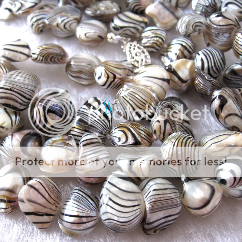 47 Black Water Wave Baroque Freshwater Pearl Necklace  