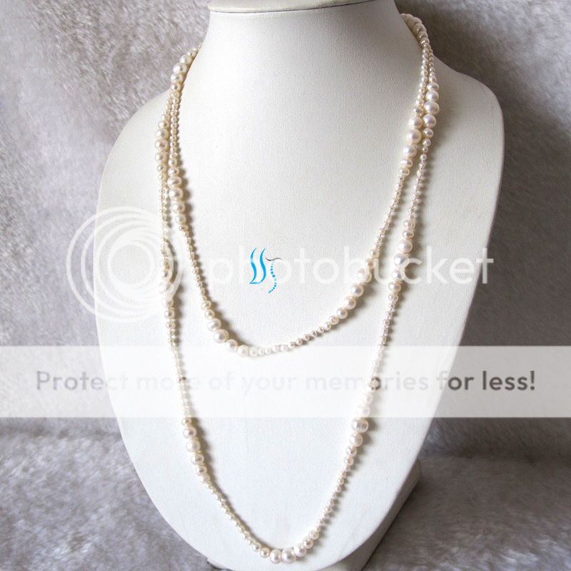 50 3 8mm White Graduated Freshwater Pearl Strand Necklace  